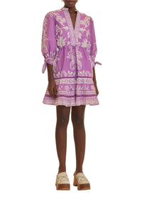 Robe courte Sweet Garden en coton - Violet