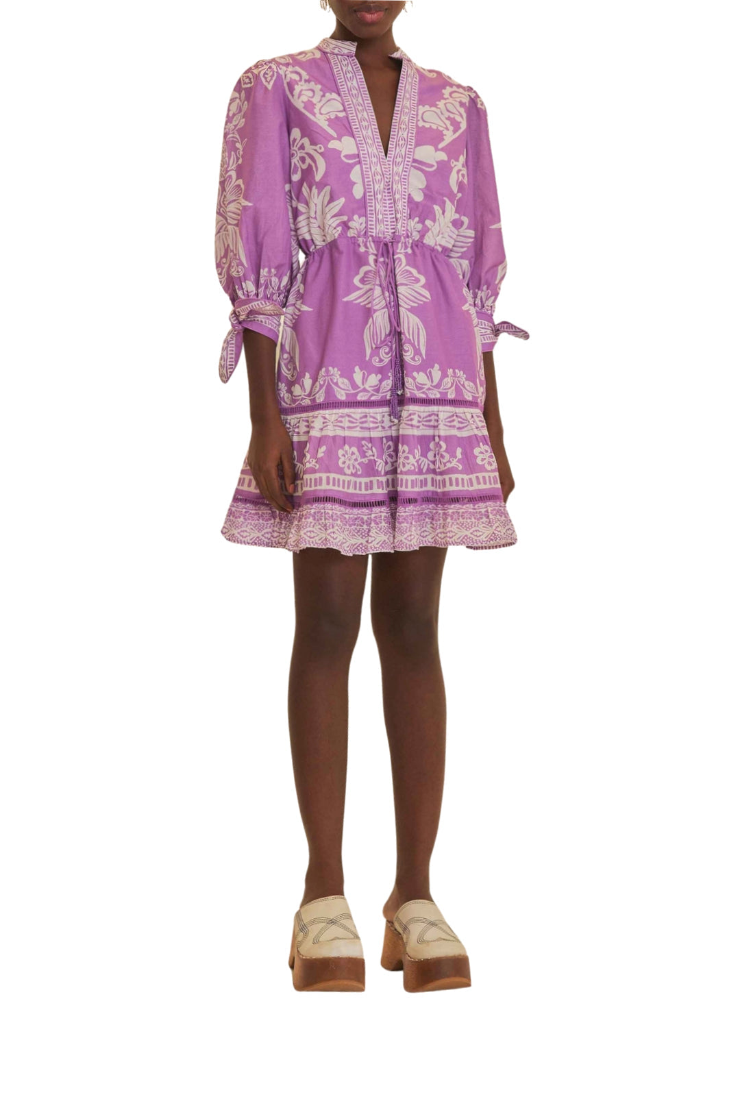 Robe courte Sweet Garden en coton - Violet