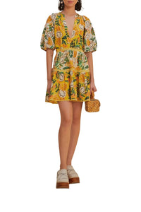 Robe courte Biriba Mix en coton - Jaune