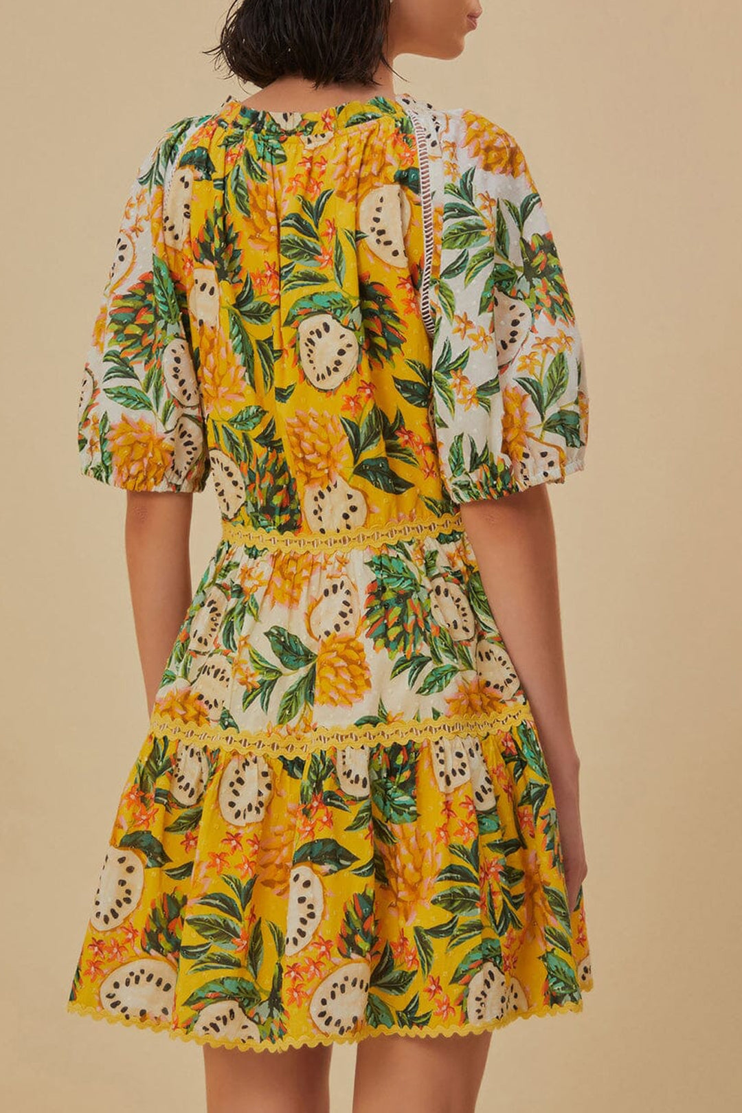 Robe courte Biriba Mix en coton - Jaune