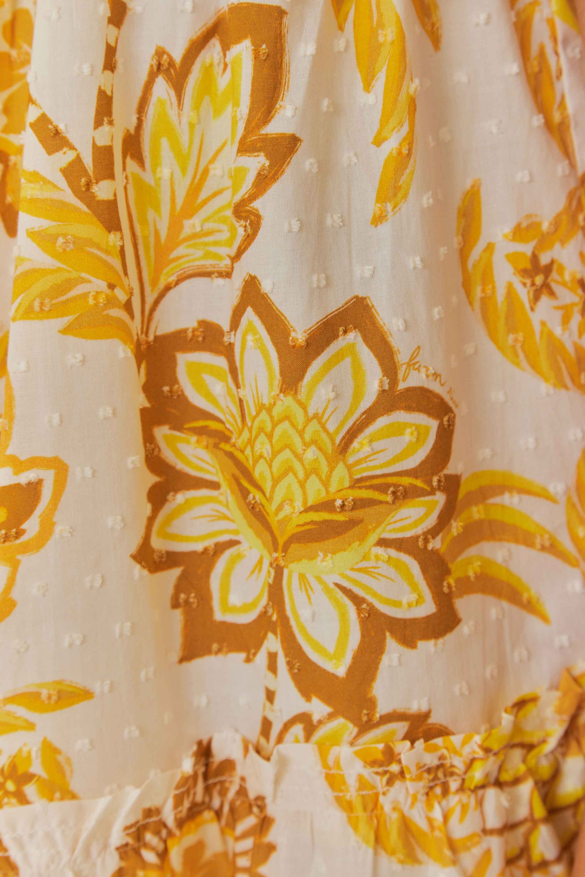 Robe courte Aura Floral en coton - Jaune