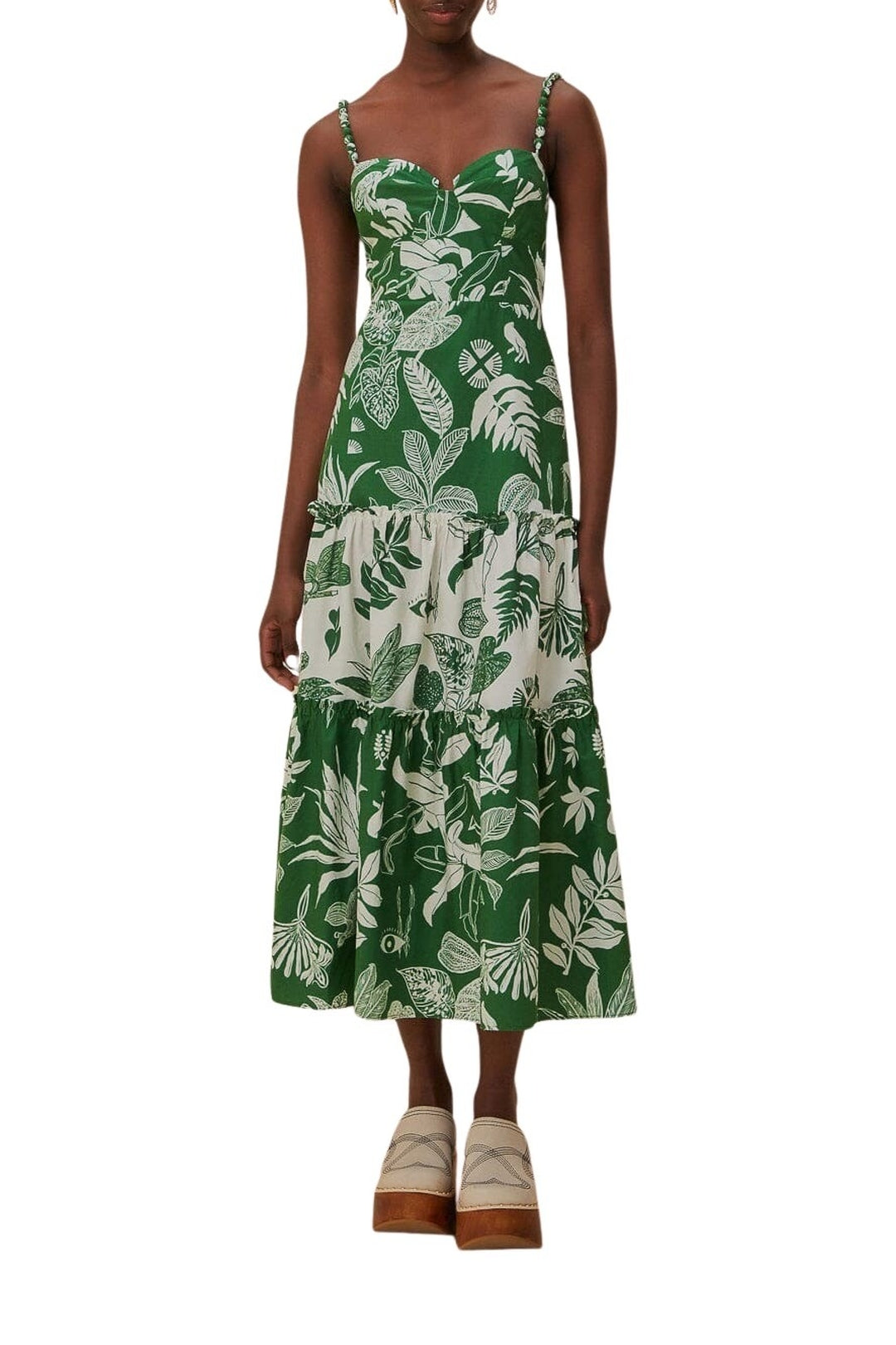 Robe longue Forest Soul Mix en coton - Vert