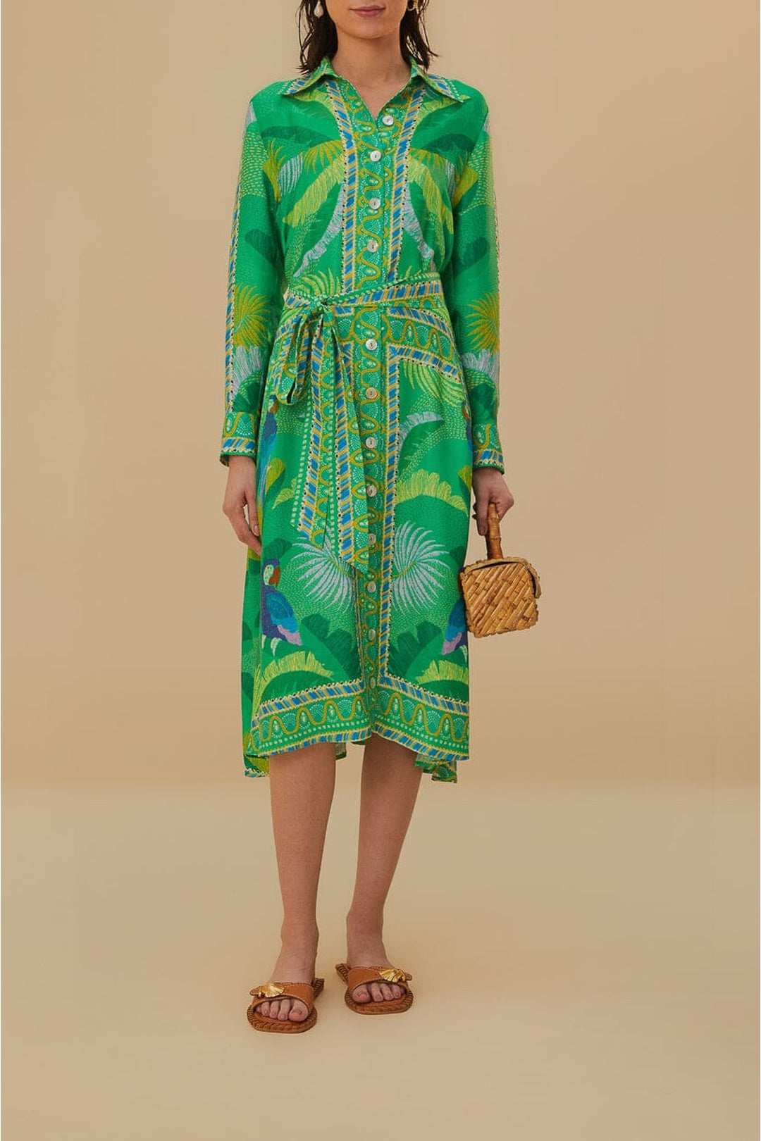 Robe midi nuisette Macaw Scarf - Vert