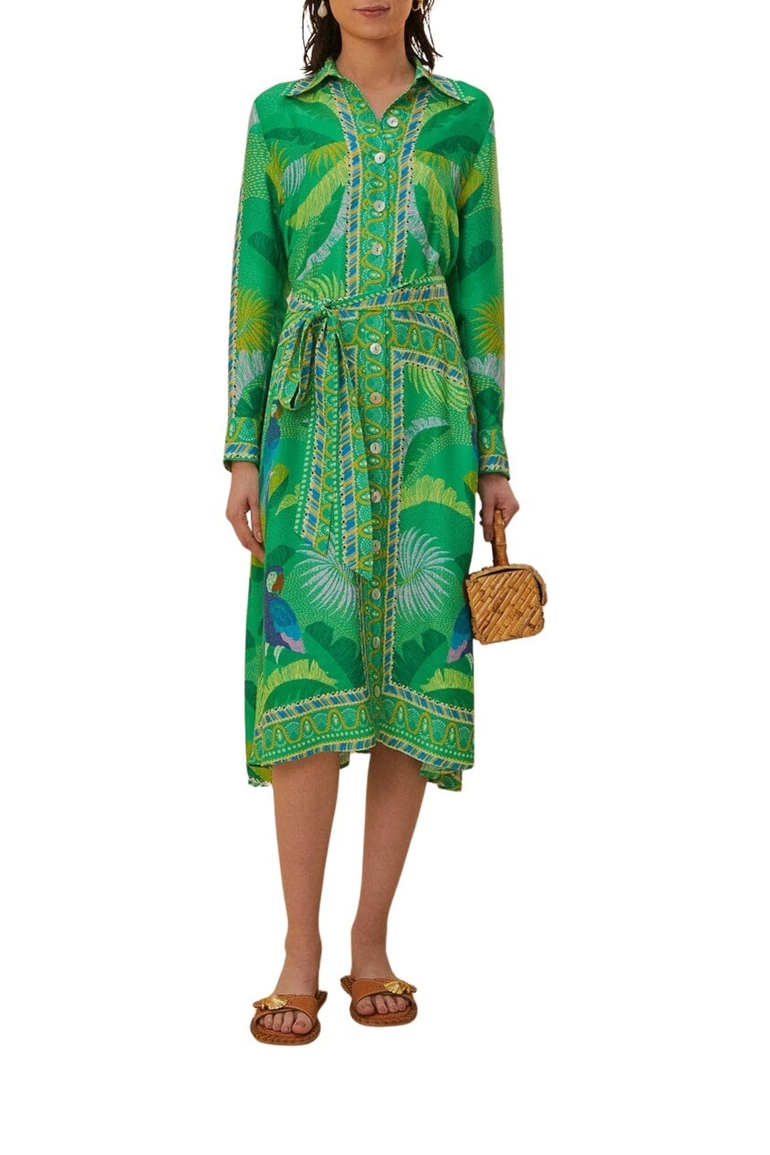 Robe midi nuisette Macaw Scarf - Vert
