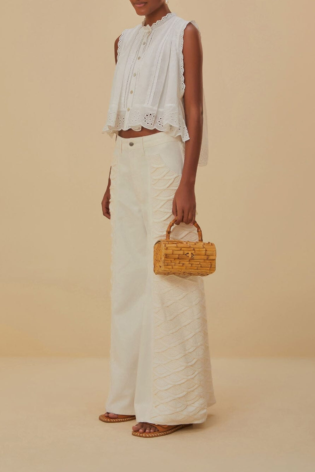 Pantalon artisanal en crochet - Blanc