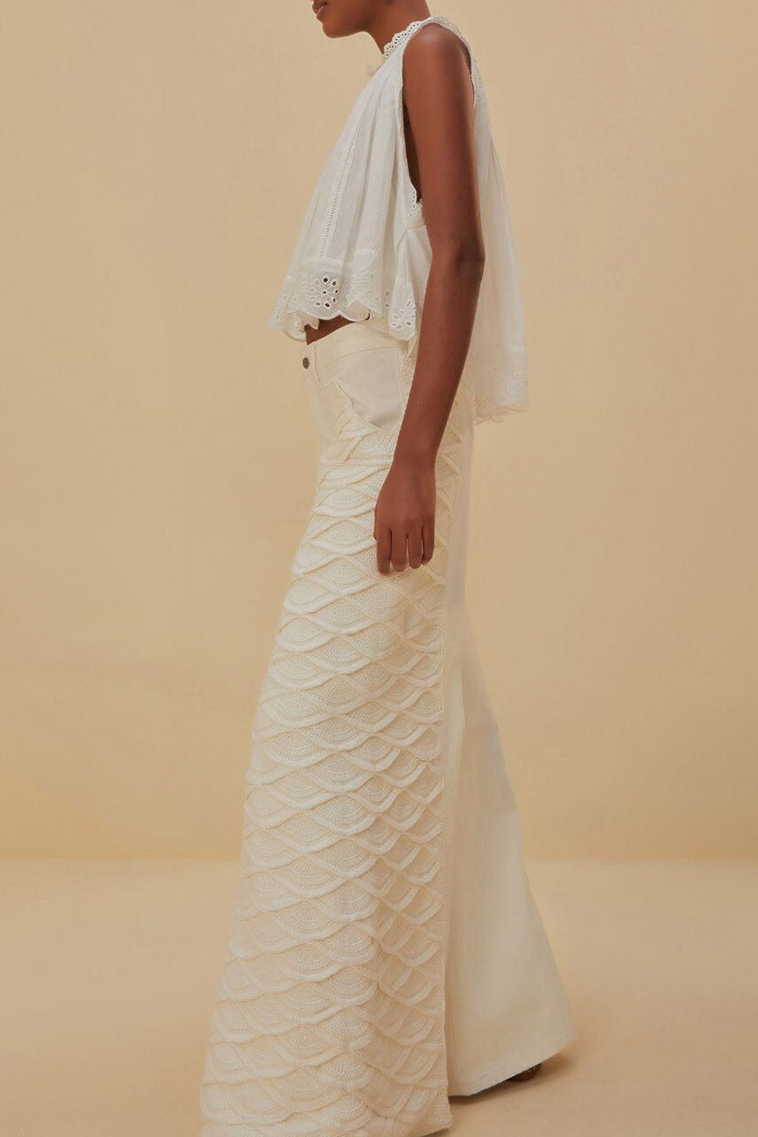 Pantalon artisanal en crochet - Blanc