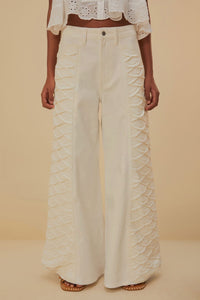 Pantalon artisanal en crochet - Blanc