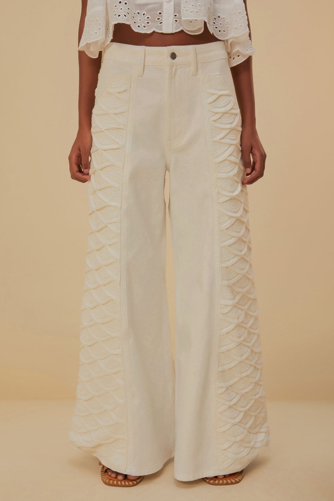Pantalon artisanal en crochet - Blanc