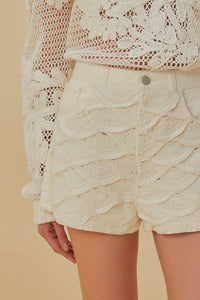Short en crochet en coton - Blanc