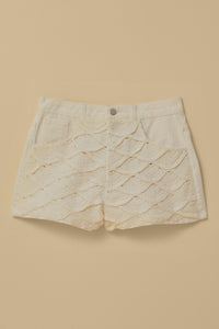 Short en crochet en coton - Blanc