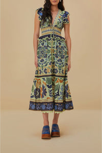 Robe longue Ocean Tapestry en coton - Vert