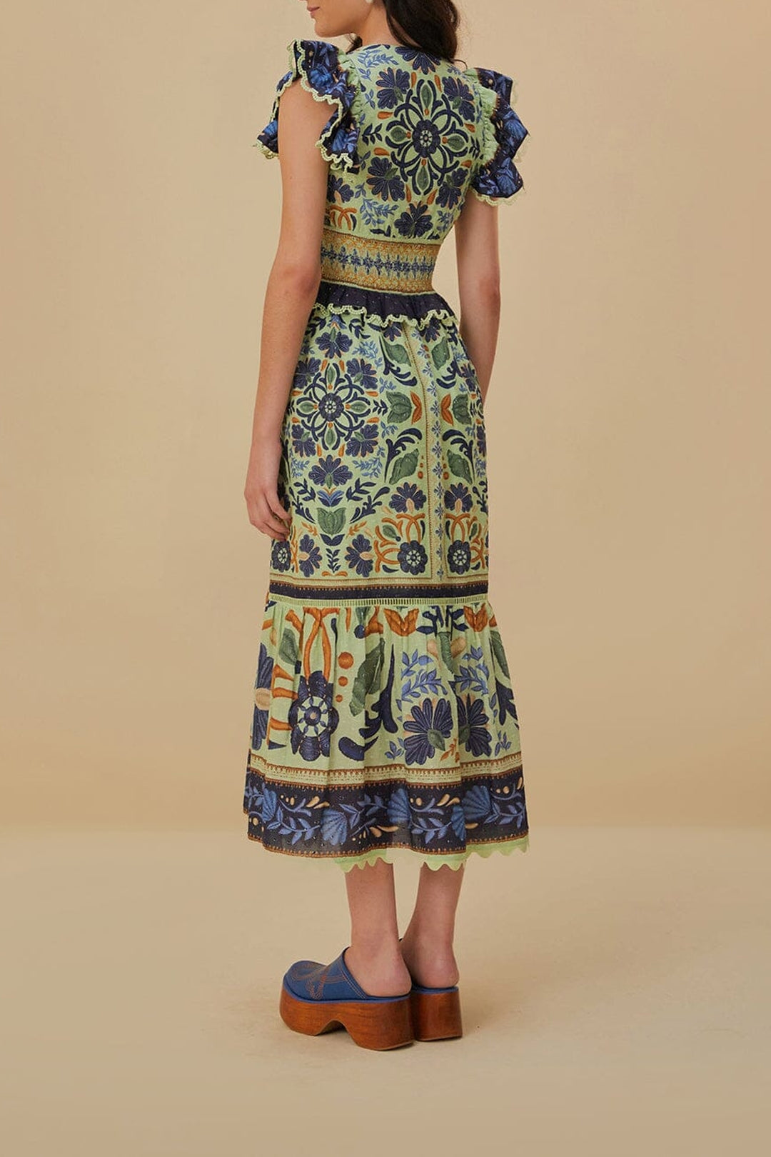 Robe longue Ocean Tapestry en coton - Vert
