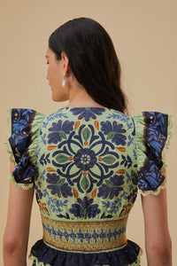 Robe longue Ocean Tapestry en coton - Vert