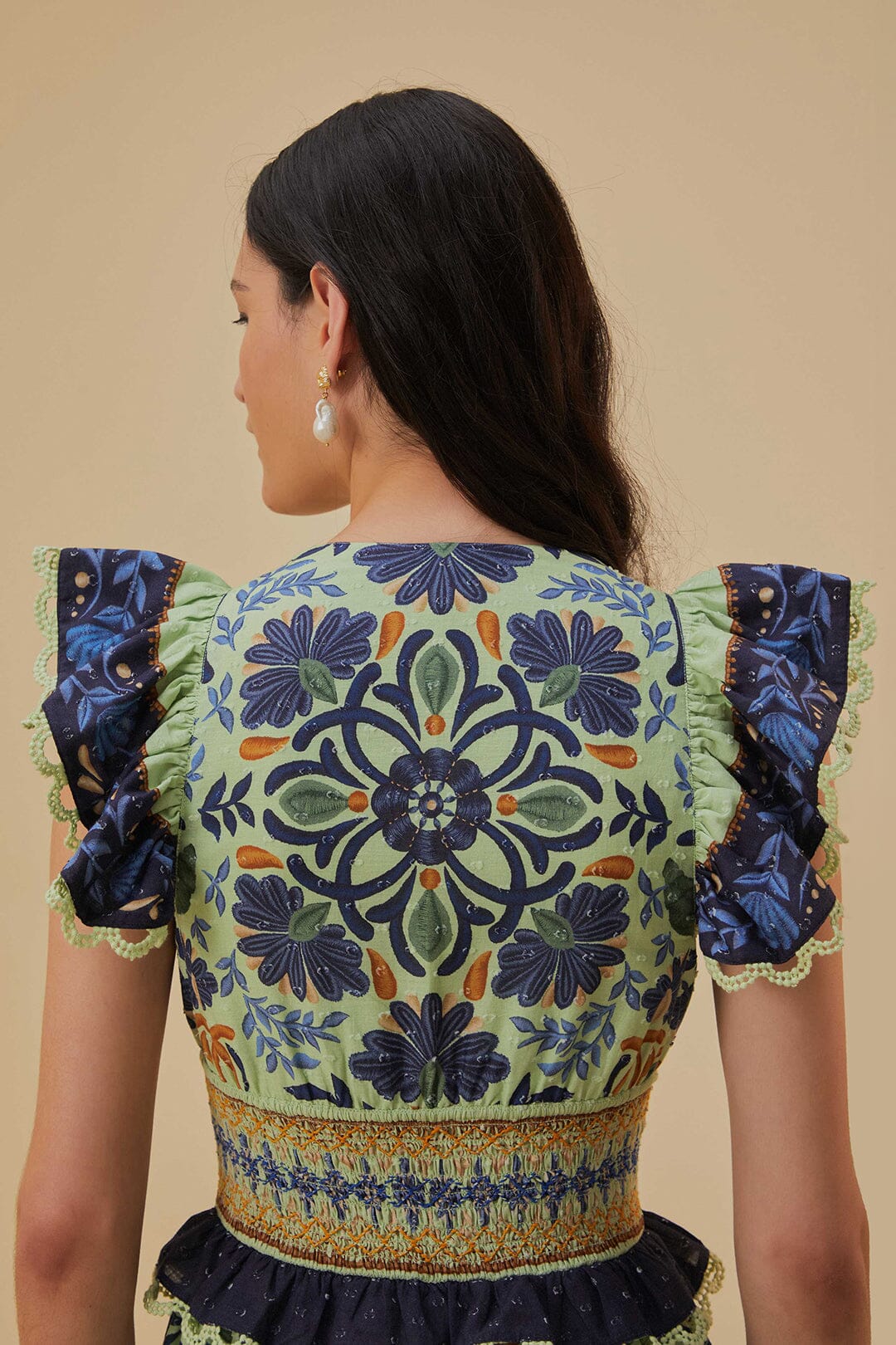 Robe longue Ocean Tapestry en coton - Vert