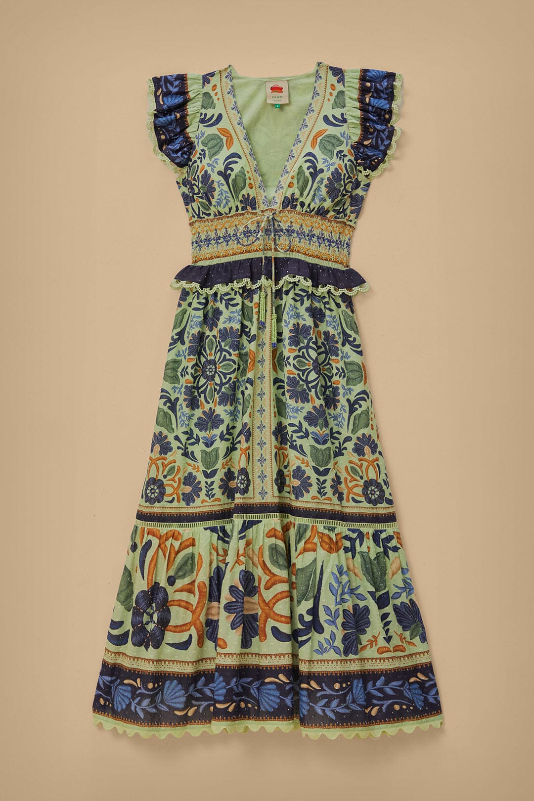 Robe longue Ocean Tapestry en coton - Vert