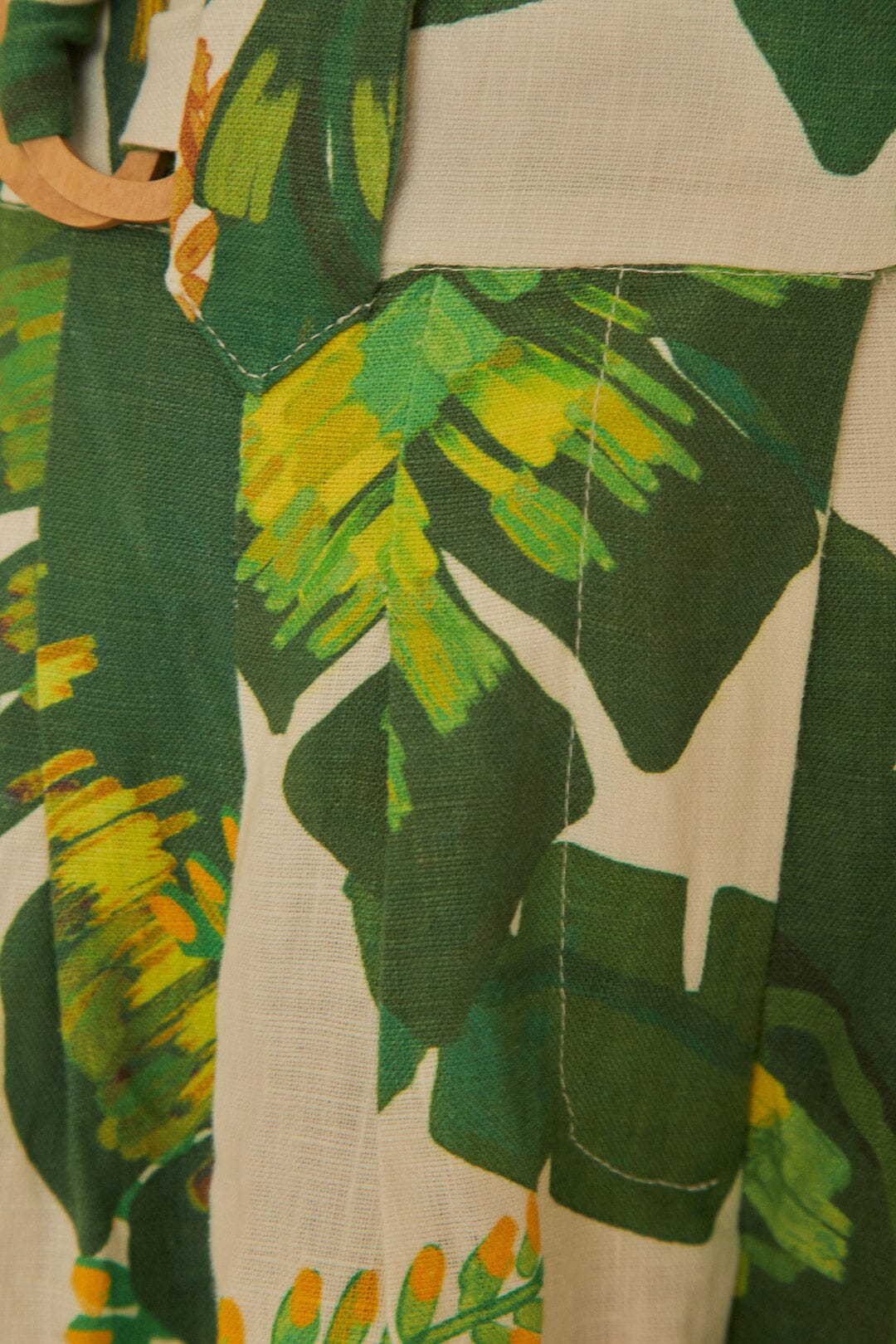 Pantalon Tropical Forest en lin - Vert