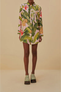 Combi-short Banana Leaves en lin - Vert