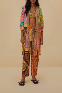 Chemise Mixed Scarves à manches longues - Multicolore