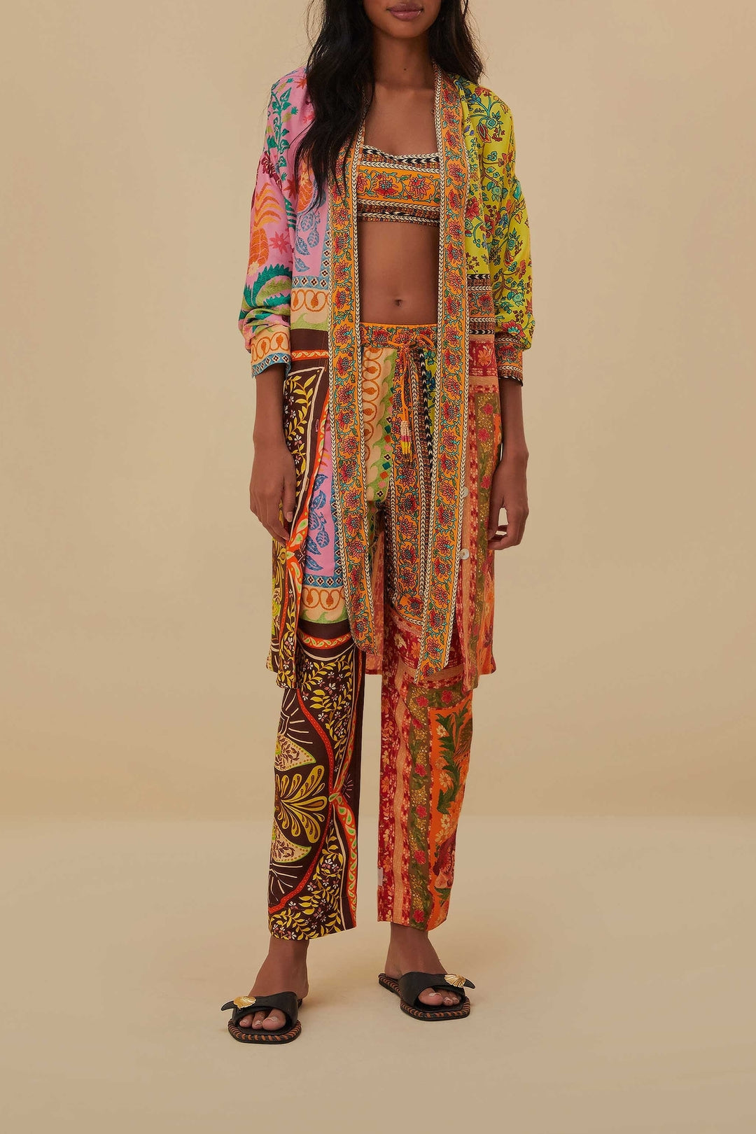 Chemise Mixed Scarves à manches longues - Multicolore