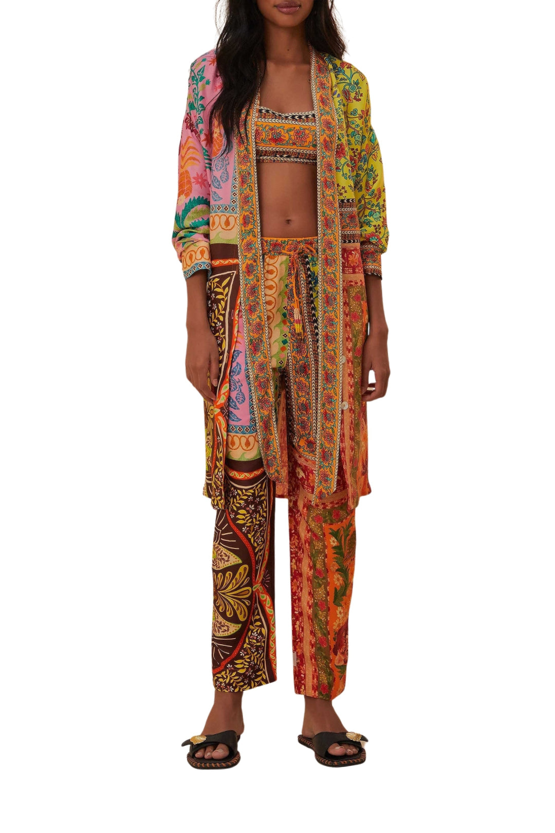 Chemise Mixed Scarves à manches longues - Multicolore