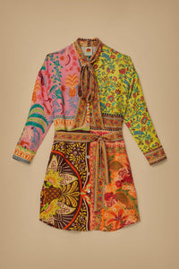 Chemise Mixed Scarves à manches longues - Multicolore