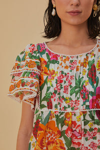 Blouse Flowerful Sketch en coton - Multicolor