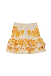 Mini jupe Aura Floral en coton - Jaune
