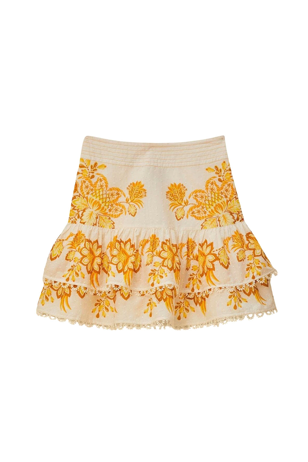 Mini jupe Aura Floral en coton - Jaune