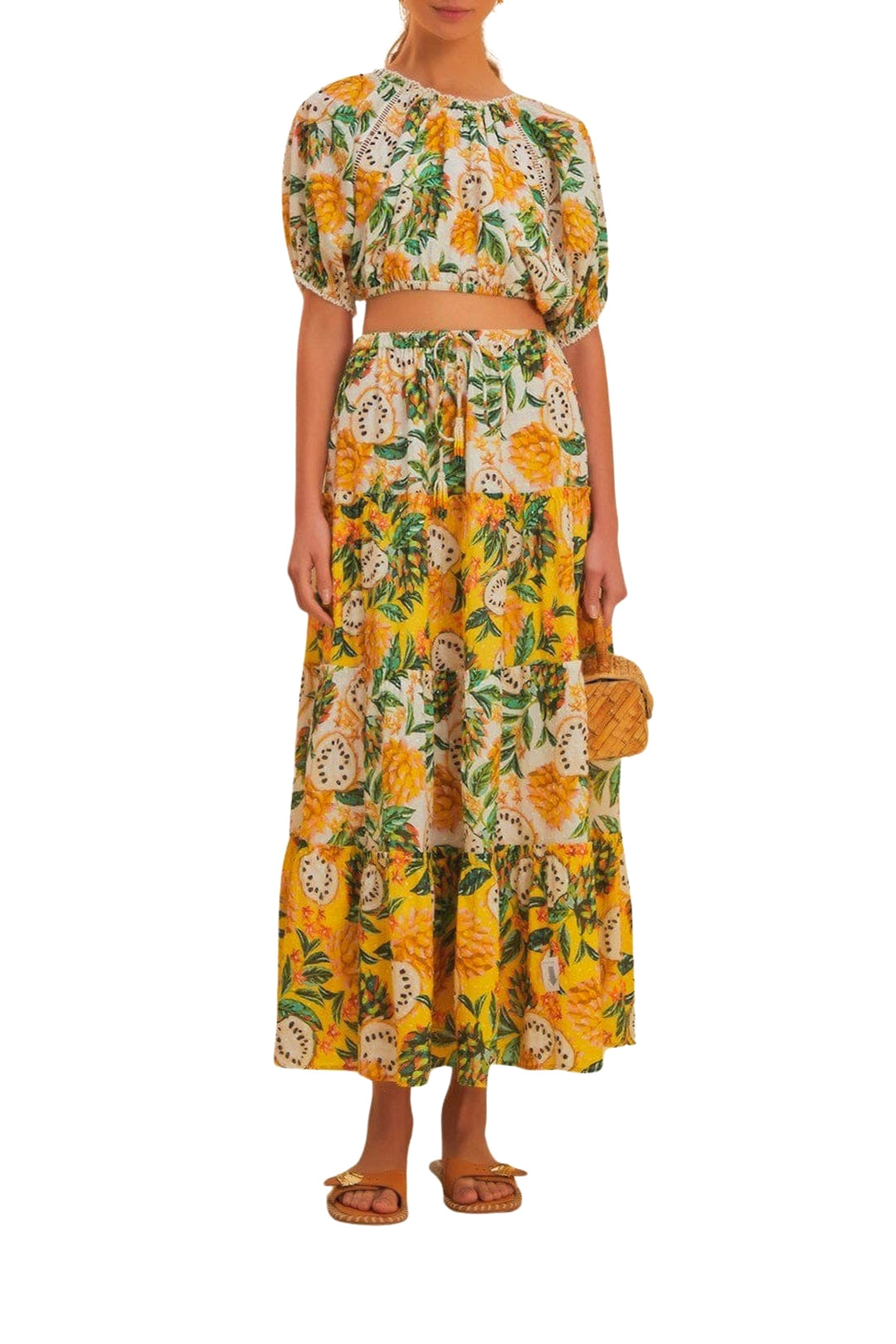 Blouse courte Biriba en coton - Jaune