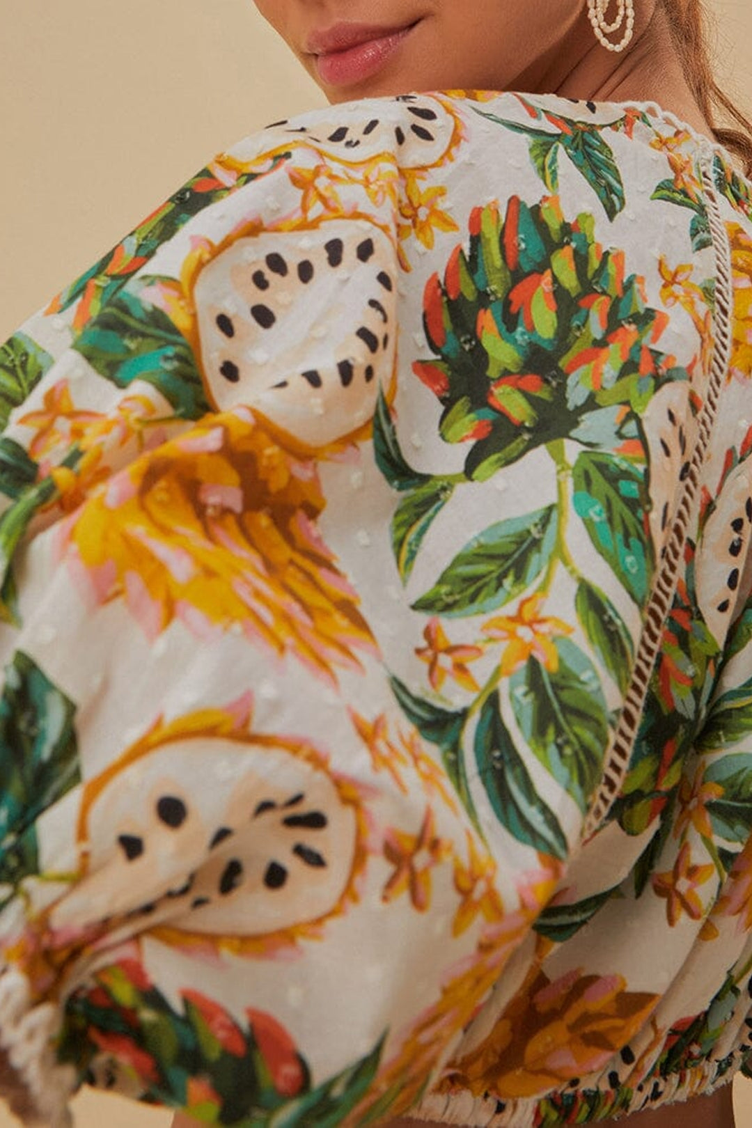 Blouse courte Biriba en coton - Jaune