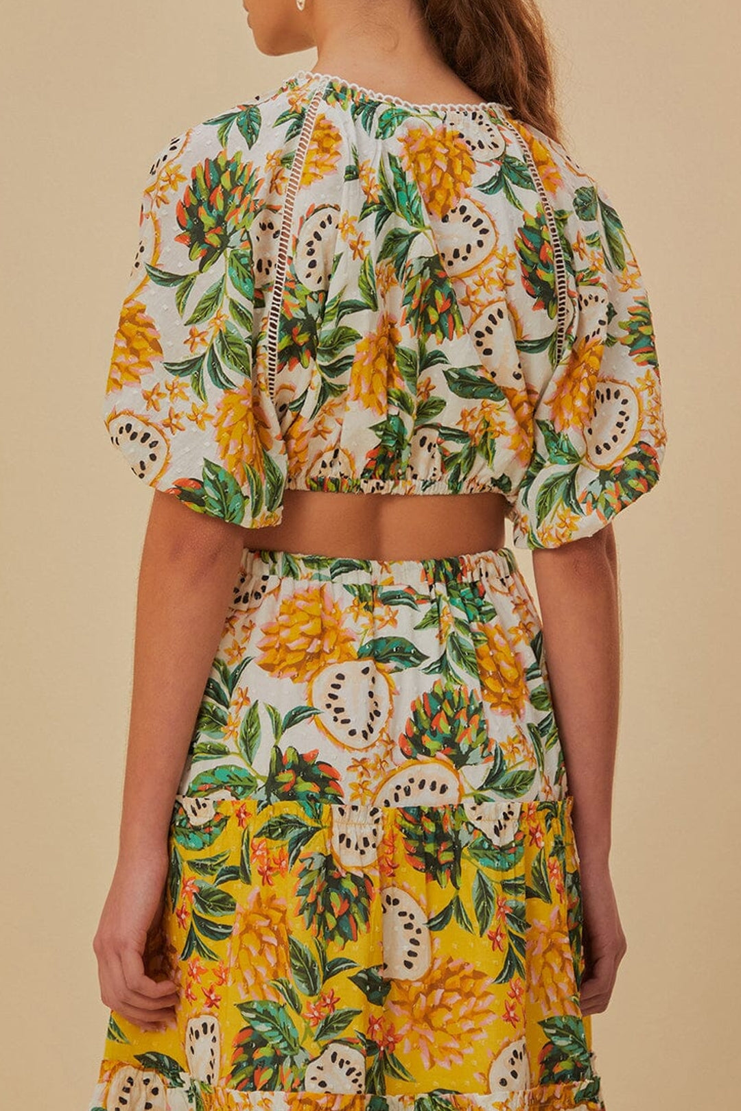 Blouse courte Biriba en coton - Jaune