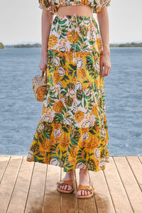 Jupe longue Mixed Biriba en coton - Jaune