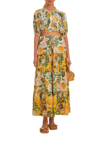Jupe longue Mixed Biriba en coton - Jaune