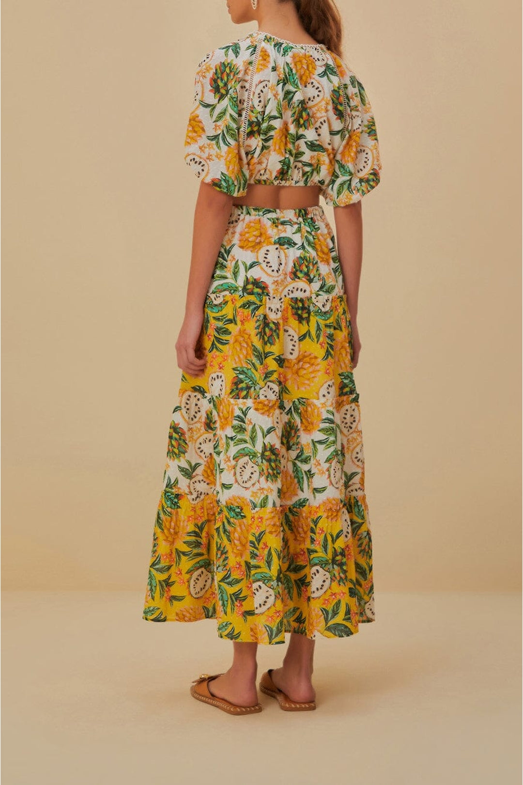 Jupe longue Mixed Biriba en coton - Jaune