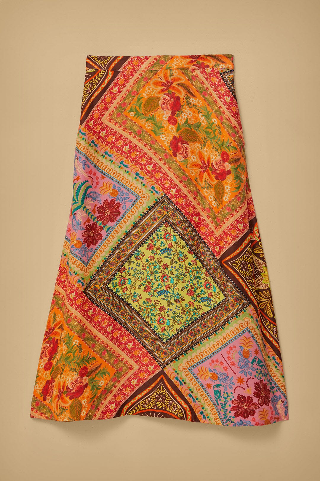 Jupe midi Mixed Scarves - Multicolore