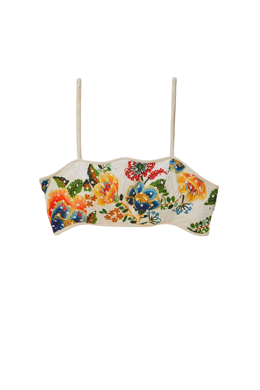Top court Delicate Garden sans manches en coton - Blanc
