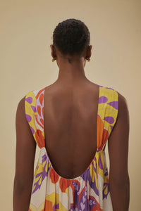 Robe longue sans manches Lee Floral en coton - Orange