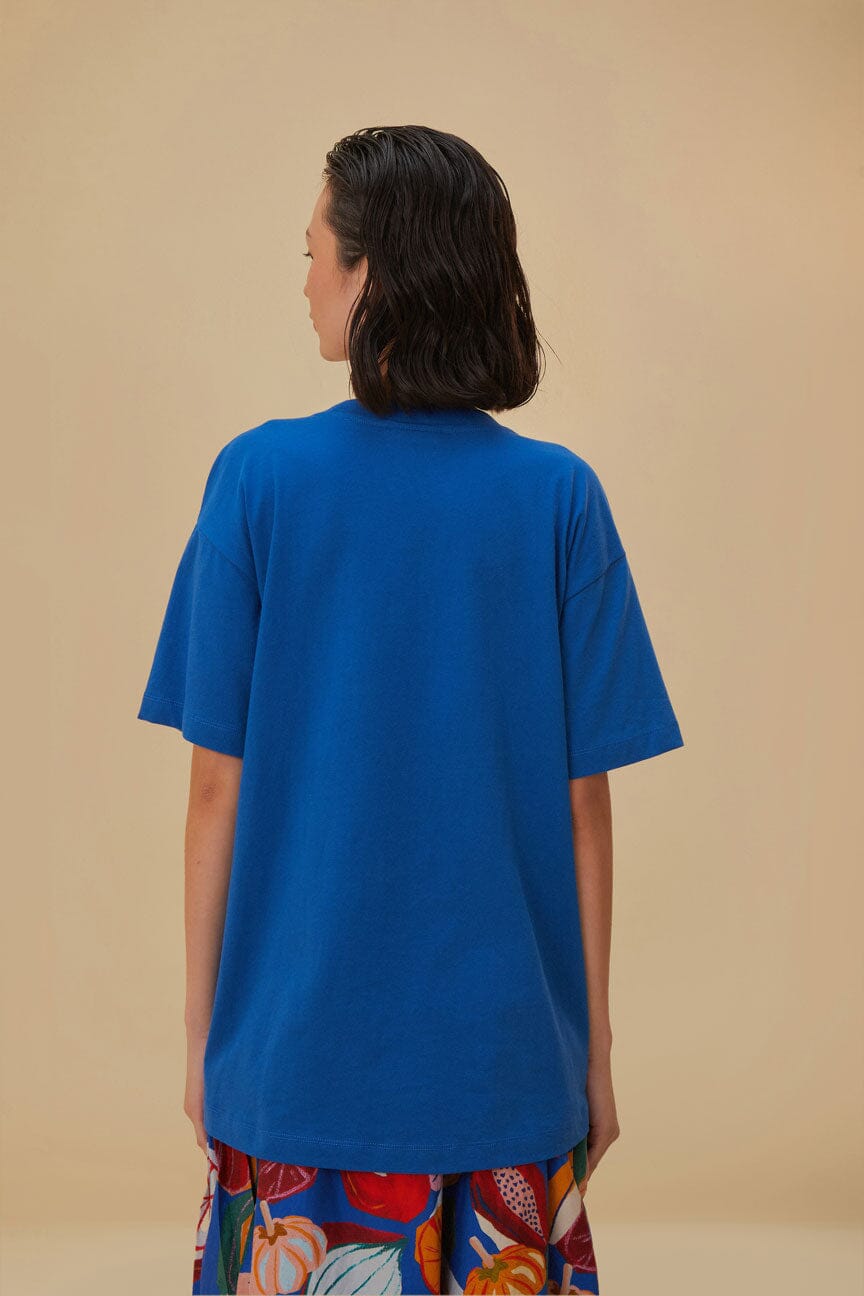 T-shirt décontracté Beet Farm to Table en coton - Bleu