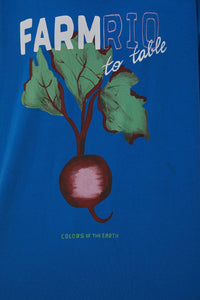 T-shirt décontracté Beet Farm to Table en coton - Bleu