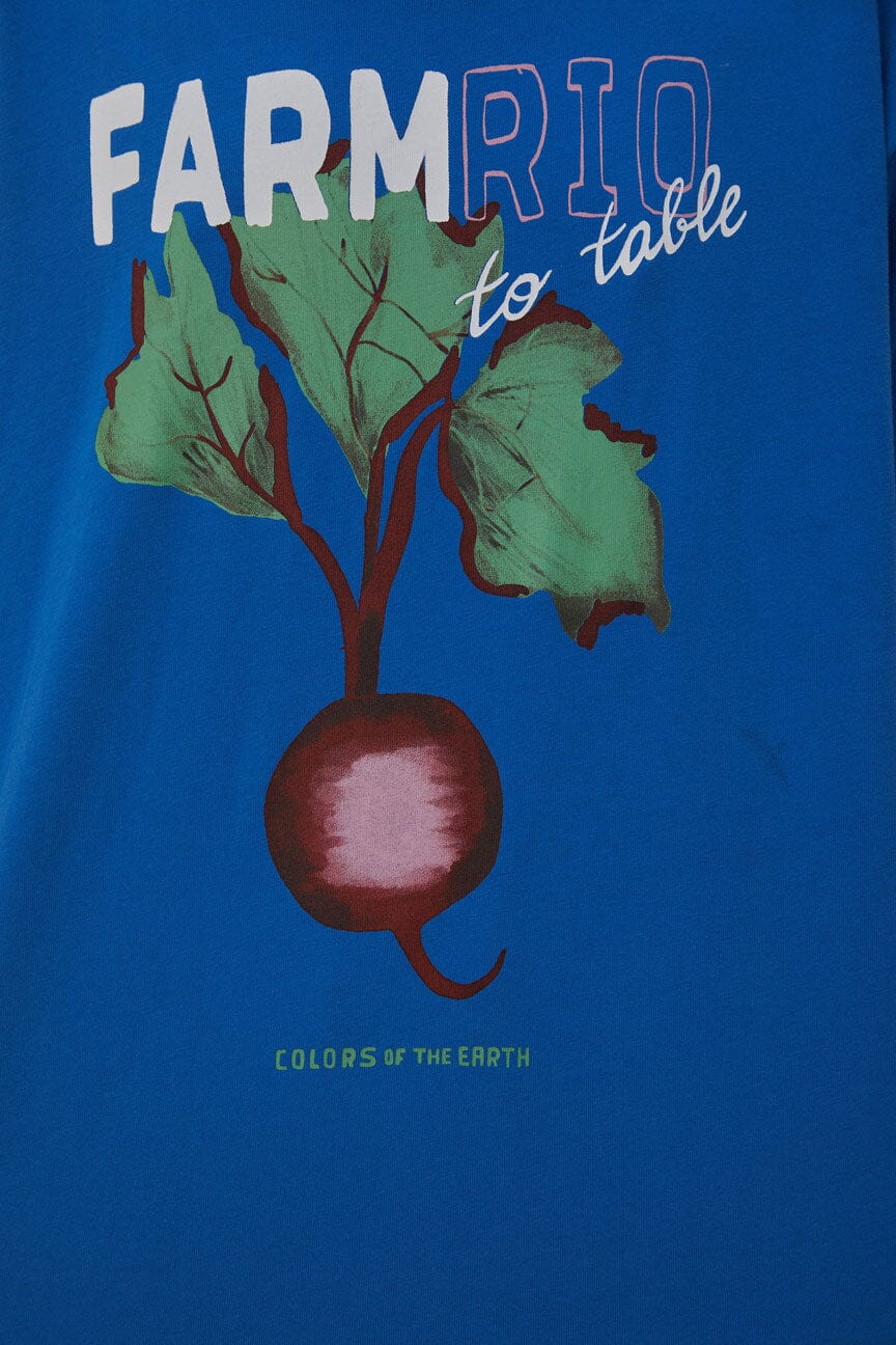 T-shirt décontracté Beet Farm to Table en coton - Bleu