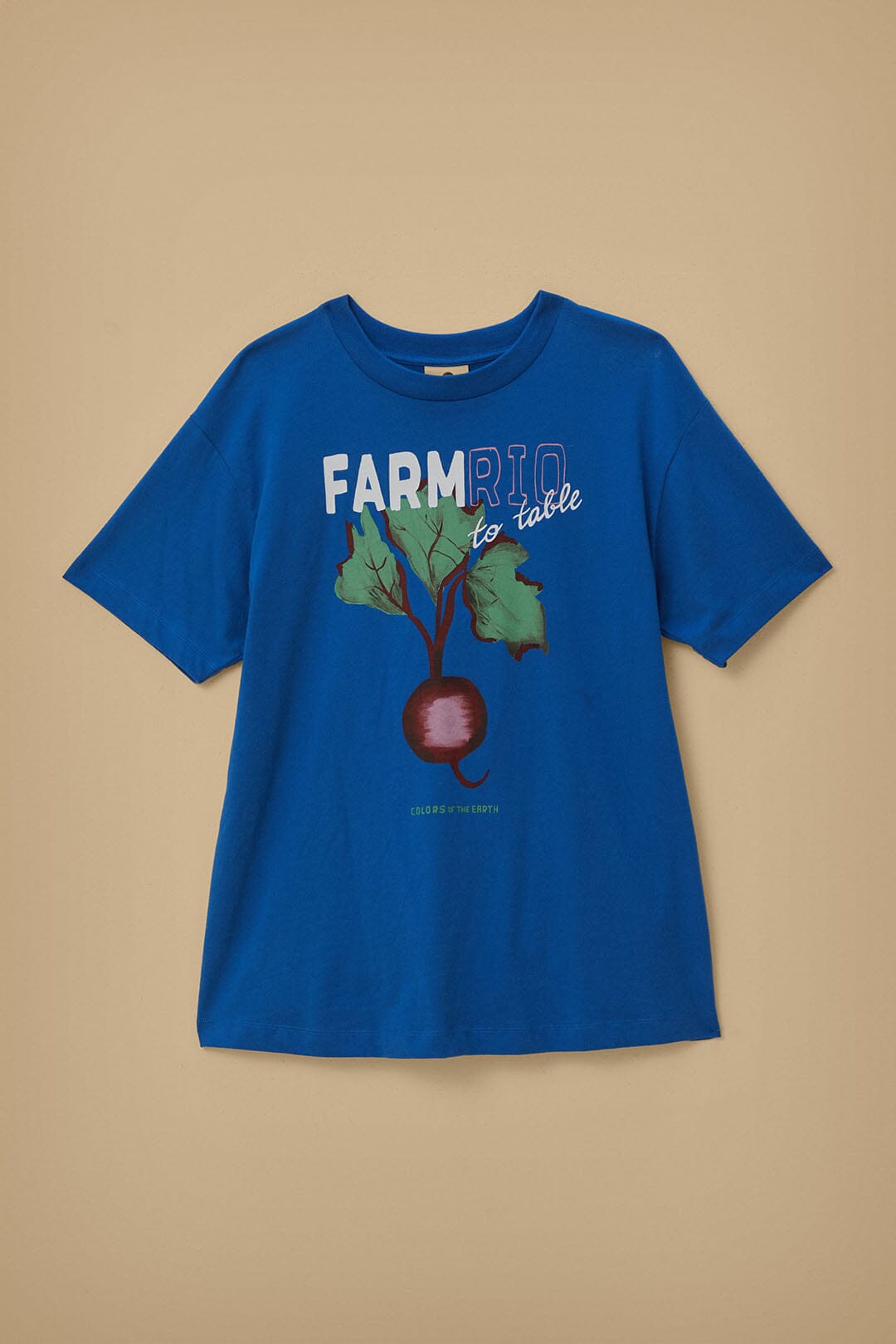 T-shirt décontracté Beet Farm to Table en coton - Bleu
