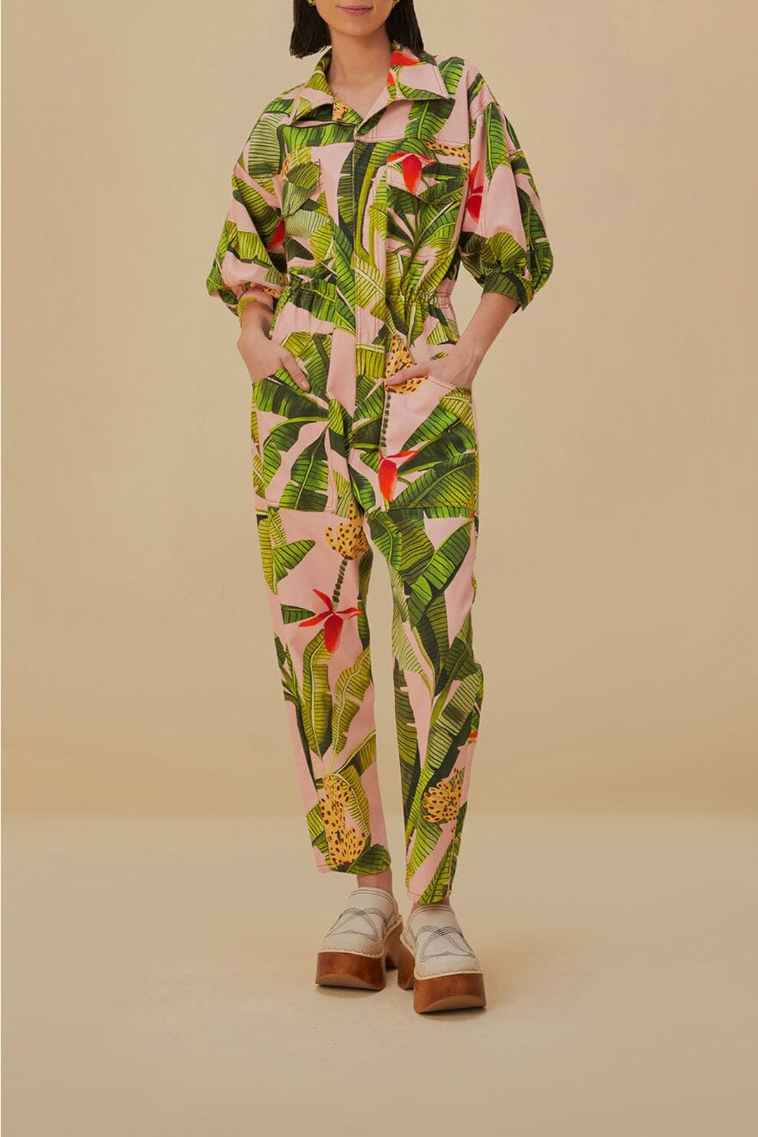 Combinaison Banana Leaves en coton - Vert