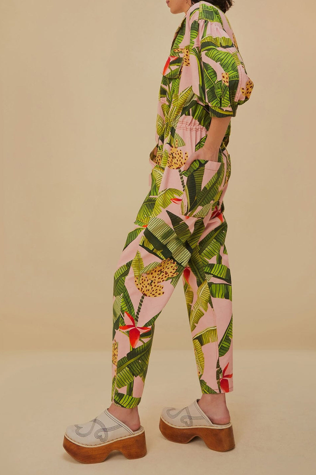 Combinaison Banana Leaves en coton - Vert
