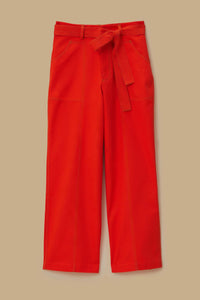 Pantalon large en coton - Rouge