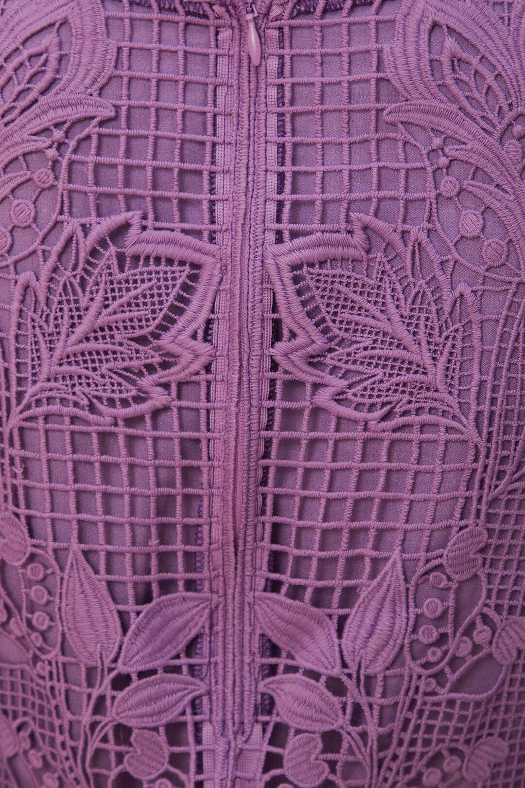 Robe longue en dentelle ajourée - Violet