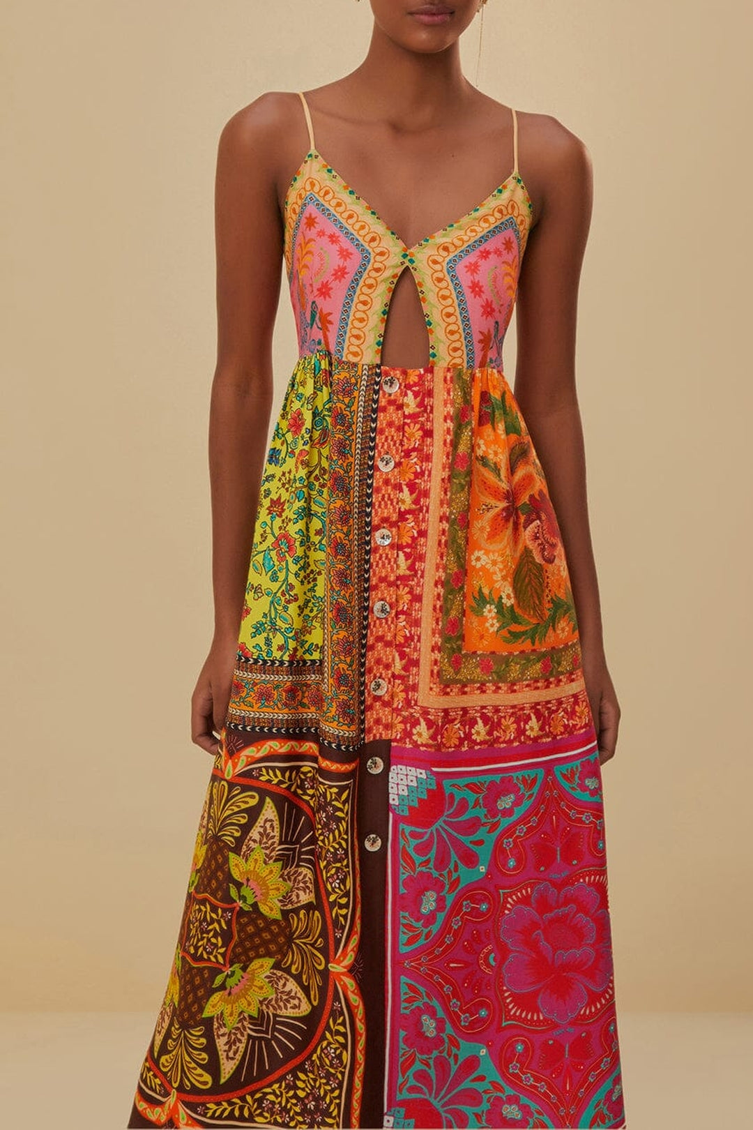 Robe midi Mixed Scarves - Multicolore