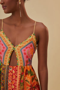 Robe midi Mixed Scarves - Multicolore