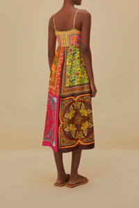Robe midi Mixed Scarves - Multicolore