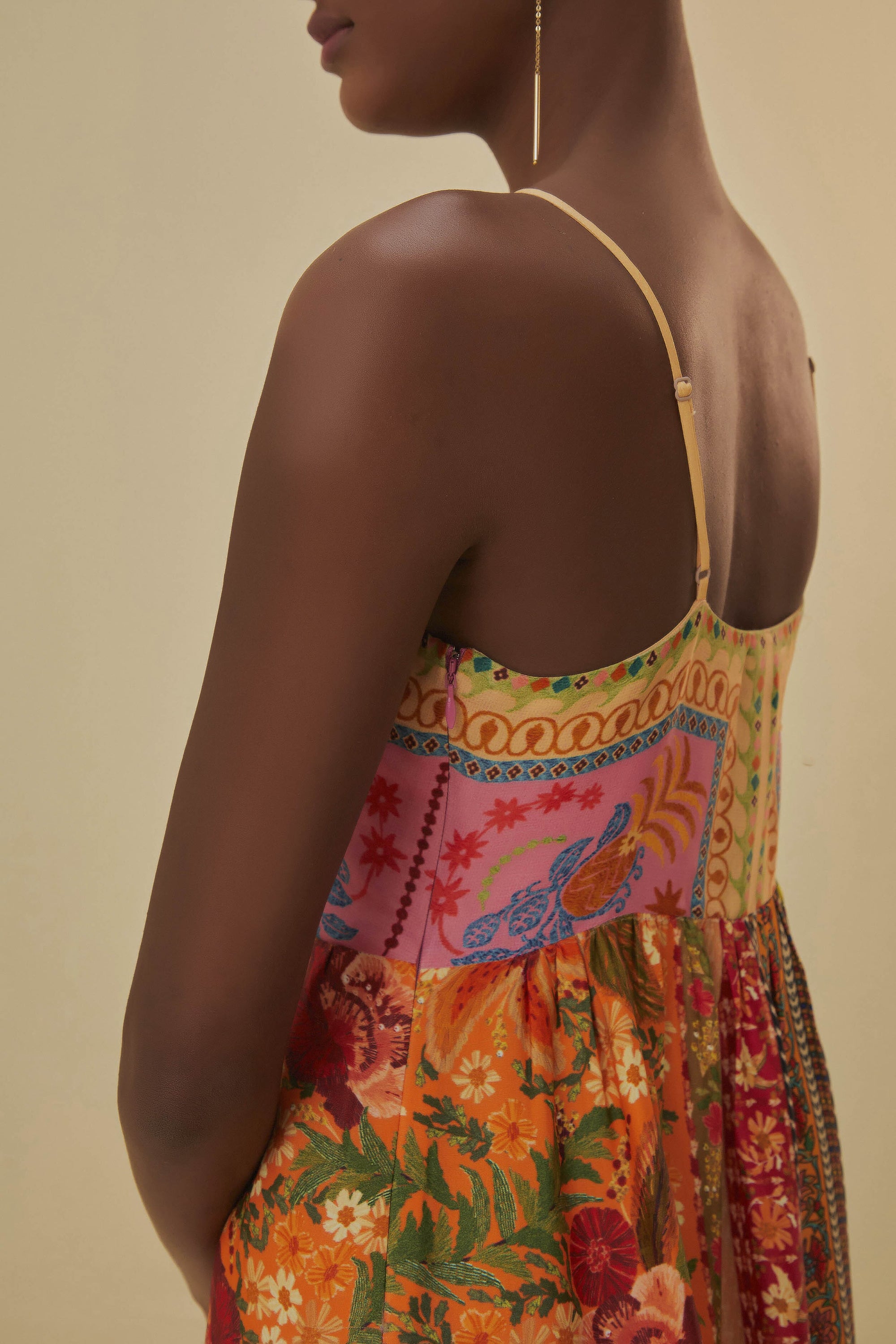 Robe midi Mixed Scarves - Multicolore