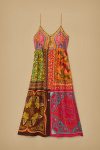 Robe midi Mixed Scarves - Multicolore